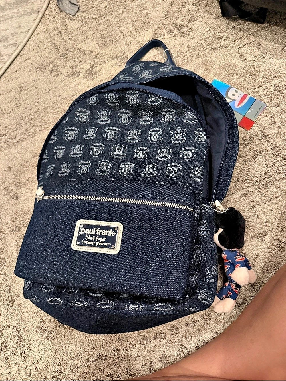 Paul Frank Julius Monkey Denim Backpack Blue NWT